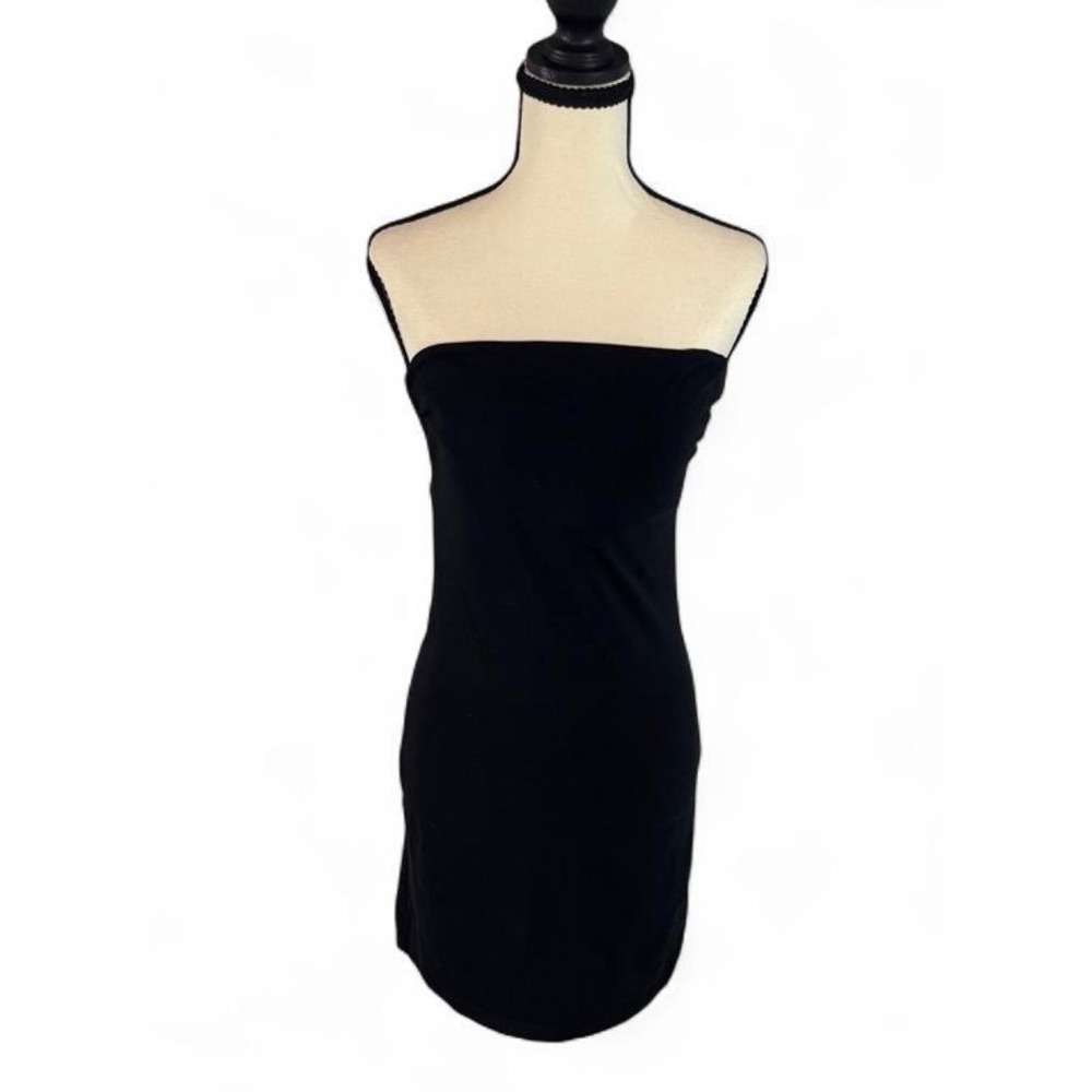 H&M Basic Women Minimalist Black Strapless Tube Bodycon Mini Dress Size M